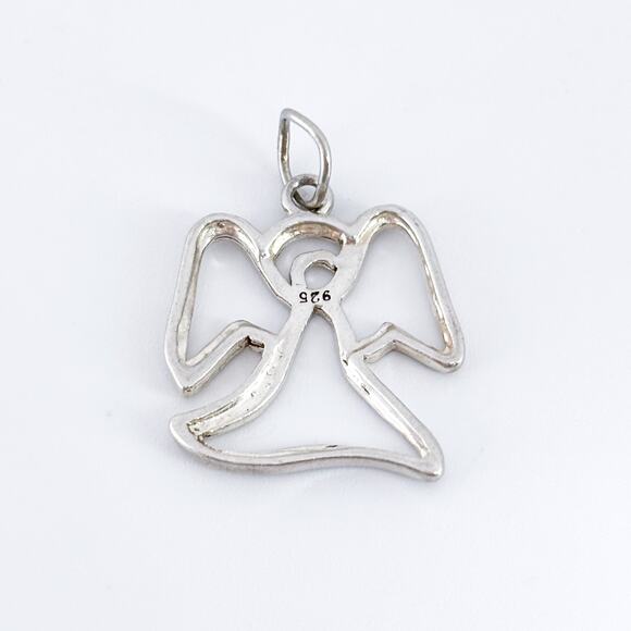 Vintage 925 Sterling Silver Angel Outline Charm | Dainty Layering Jewelry - Picture 4 of 7